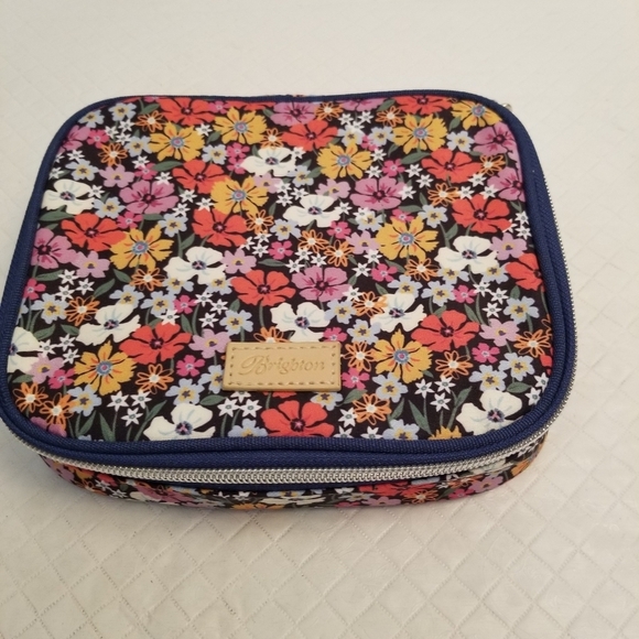 Brighton Jewlrey Travel Bag Painted Poppies 7 X 6 X 2 - Picture 1 of 8